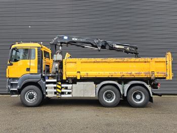 TGS 26.360 6X6 BB / HMF CRANE / 2 SIDE TIPPER